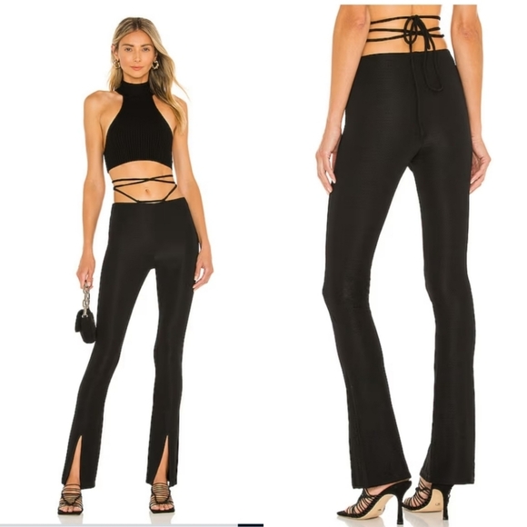 Camila Coelho Pants - Camila Coelho Raquelle Tie Waist Pants Black NWT Size Large